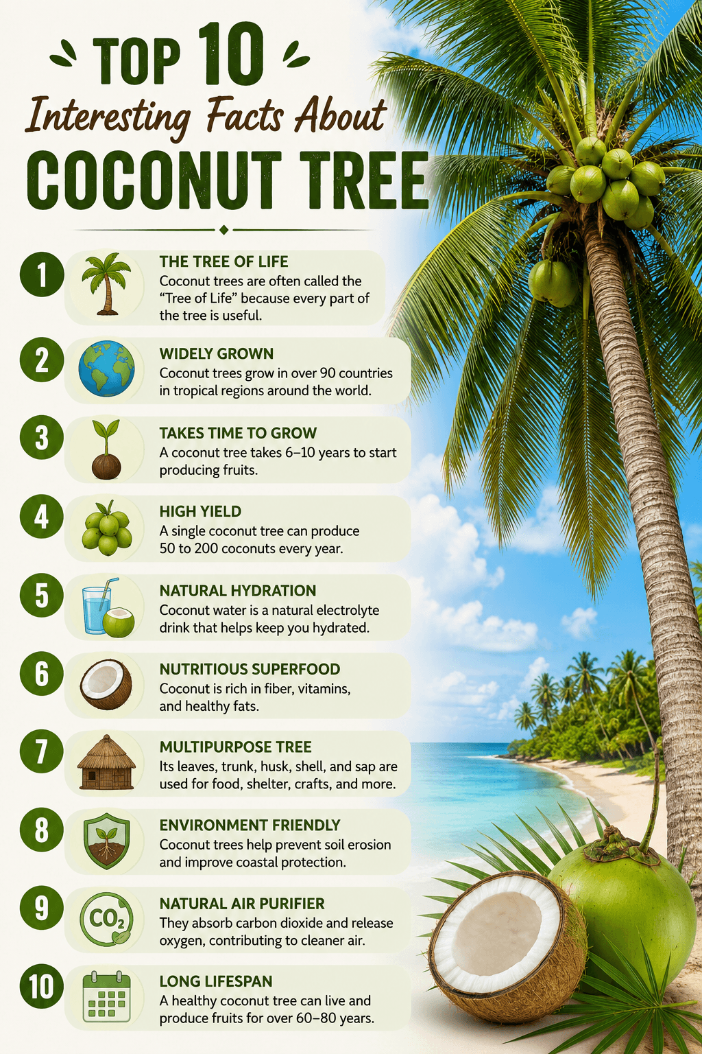 Top 10 Interesting Facts About Coconut Tree